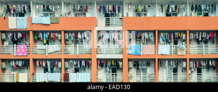 Hefei, Chine. 12Th Nov, 2014. Sur les balcons suspendus Blanchisserie à Hefei, Chine, 12 novembre 2014. Photo : SPATA OLE/dpa/Alamy Live News Banque D'Images