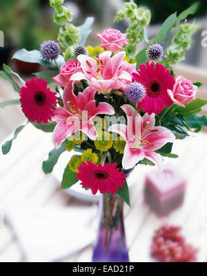 Lily, Lilium 'Star' Gazer, Rose l'objet. Banque D'Images