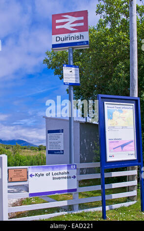 Gare à distance à Duirinish sur Scenic Inverness à Kyle of Lochalsh ligne de chemin de fer, l'ouest des Highlands, en Écosse, Royaume-Uni Banque D'Images