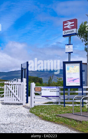 Gare à distance à Duirinish sur Scenic Inverness à Kyle of Lochalsh ligne de chemin de fer, l'ouest des Highlands, en Écosse, Royaume-Uni Banque D'Images