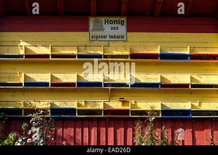 Le Rucher ou beehouse, supérieur, de l'Allgäu souabe, Bavière, Allemagne Banque D'Images