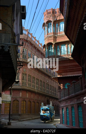 Inde, Rajasthan, région de Mârvar, Bikaner, ambiance avec havelis dans la vieille ville Banque D'Images