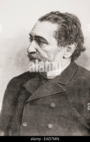 Mariano PRÁXEDES MATEO Sagasta y escolar, 1825 - 1903. Homme politique libéral espagnol huit mandats de Premier ministre. Banque D'Images