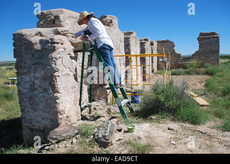 Fort Craig subit une restauration Banque D'Images