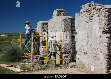 Fort Craig subit une restauration Banque D'Images