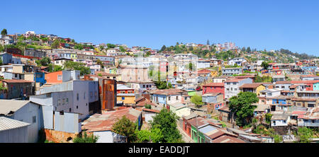 Vue panoramique de Valparaiso, Chili. Banque D'Images