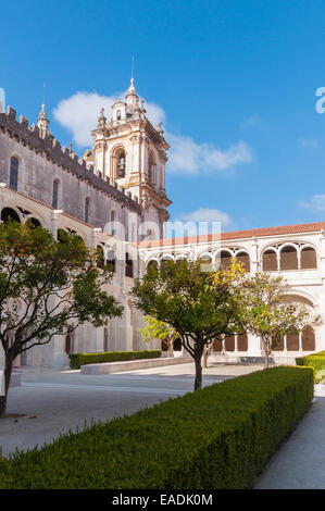 Cour du monastère catholique de Alcobaça, Portugal Banque D'Images