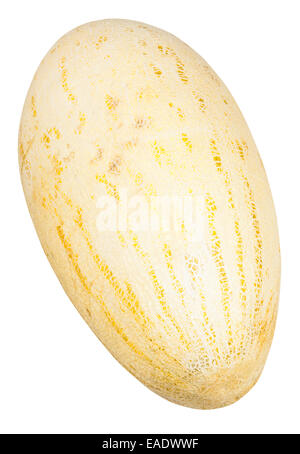 Uzbek-Russian mirzachul Melon mûr (melon, pastèque, melon torpille gulabi) isolé sur fond blanc Banque D'Images