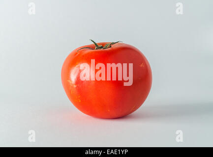 Tomate rouge frais isolé sur fond blanc Banque D'Images