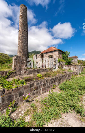 Nevis Heritage Centre, Bord Four, plantation de sucre visiteur culture, attraction. bâtiment abandonné vista. Banque D'Images