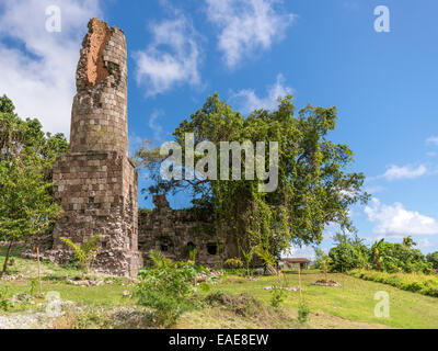 Nevis Heritage Centre, Bord Four, plantation de sucre visiteur culture, attraction. bâtiment abandonné vista. Banque D'Images