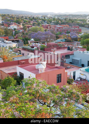 Vue sur San Miguel de Allende au Mexique d'en haut Banque D'Images