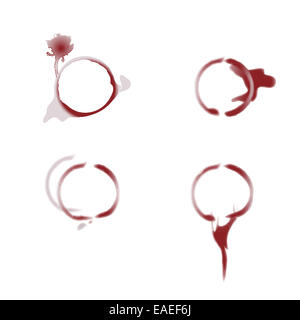 Ensemble de Bourgogne rouge vin de cerisier teinté aquarelle Banque D'Images