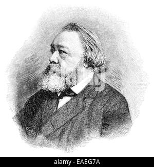 Portrait de Hermann Ferdinand Freiligrath, 1810 - 1876, un poète lyrique allemand, traducteur et poète, Portrait von Hermann Ferdinand Banque D'Images