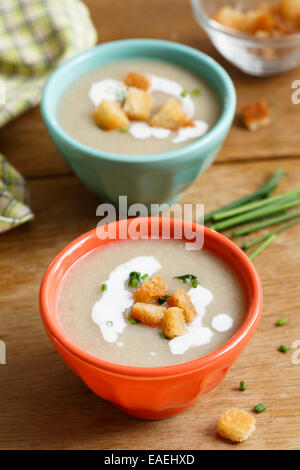Soupe aux champignons sauvages Banque D'Images