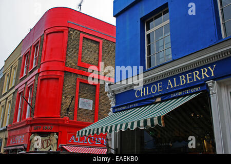 Bâtiments colorés sur Portobello road.' 'Notting Hill, Londres, Royaume-Uni. Banque D'Images