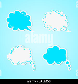 Hand drawn speech and thought bubble set. Banque D'Images