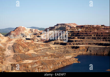 L'extraction minière à ciel ouvert dans la région minière de Minas de Riotinto, province de Huelva, Espagne Banque D'Images