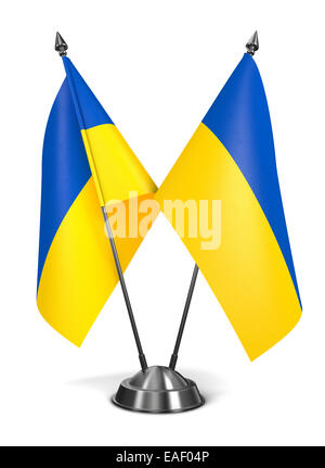 Ukraine - drapeaux miniatures. Banque D'Images