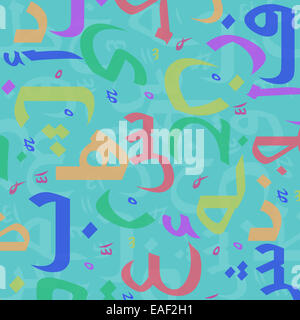 Lettres arabes motif transparent Banque D'Images