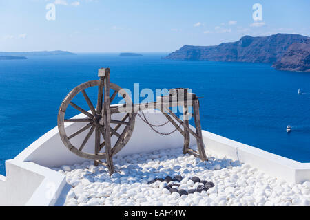 Rouet traditionnel, Oia, Santorin, Santorini, Cyclades, îles grecques, Grèce, Union européenne, Europe Banque D'Images