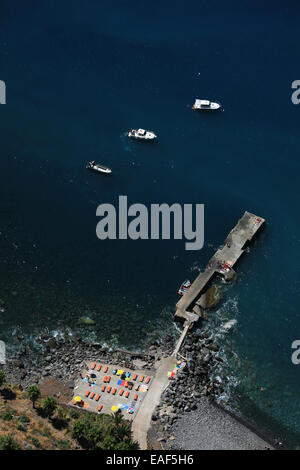 Vue aérienne de Fajã dos Padres, l'île de Madère, Portugal, vues du haut de l'ascenseur. Banque D'Images