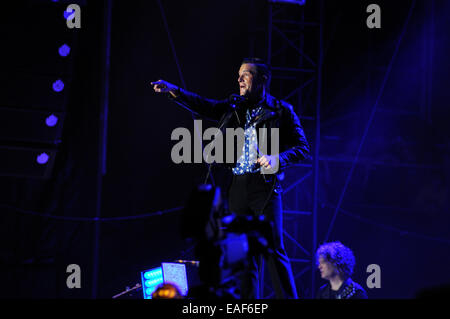 BENICASIM, ESPAGNE - 21 juillet : les tueurs band concert performance à FIB (Festival Internacional de Benicassim) 2013. Banque D'Images