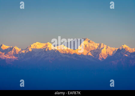 Kangchenjunga à l'aube de la colline de tigre, Darjeeling, West Bengal, India Banque D'Images