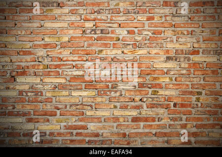 Mur de brique rugueux texture de fond avec vignette Banque D'Images