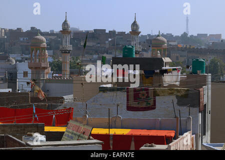 Inde, Rajasthan, région du Marwar, Bikaner, vue sur les toits Banque D'Images