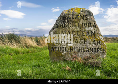 Tombes à Culloden Moor Clan. Banque D'Images