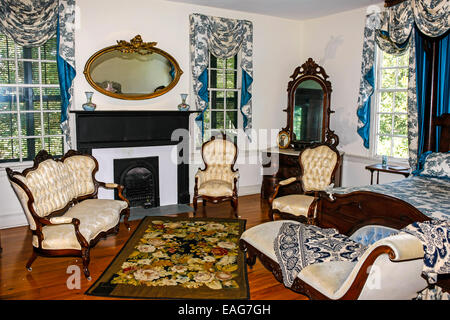 Intérieur de la première Maison Blanche de la Confédération et à l'accueil Président Jefferson Davis à Montgomery, en Alabama Banque D'Images