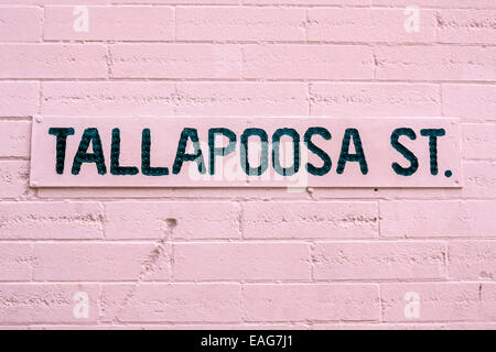 Tallapoosa Street sign à Montgomery, en Alabama Banque D'Images