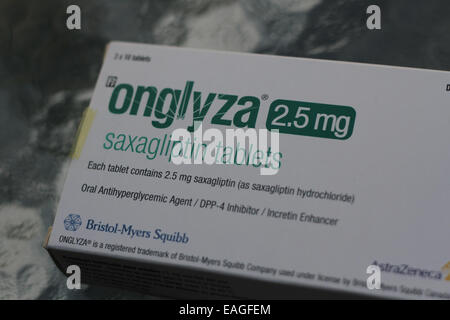 Onglyza est un médicament utilisé pour les personnes atteintes de diabète de type 2. Banque D'Images