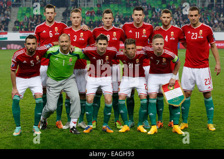 Budapest, Hongrie. 14 novembre, 2014. Hunagrian au cours de l'équipe nationale de la Finlande Hongrie contre l'UEFA Euro 2016 football match qualificatif en Groupama Arena le 14 novembre 2014 à Budapest, Hongrie. Credit : Laszlo Szirtesi/Alamy Live News Banque D'Images