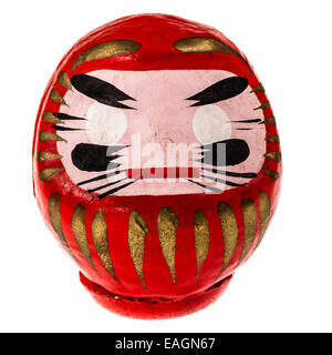 Une poupée daruma japonais isolé sur fond blanc Banque D'Images