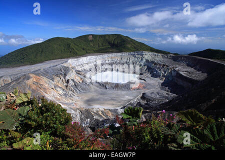 Cratère du volcan Poas, Alajuela, Costa Rica. Banque D'Images