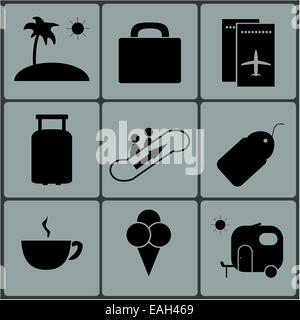 Travel icons set . Vector Banque D'Images