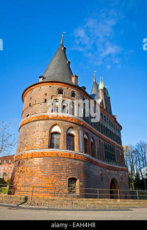 Holsten Gate dans la vieille ville de Lubeck, région du Schleswig-Holstein, Allemagne Banque D'Images