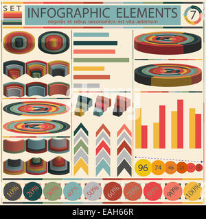 Vector illustration infographie détails rétro. Banque D'Images