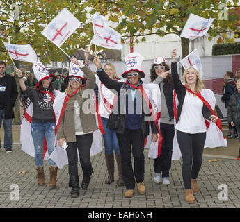 London, Middlesex, Royaume-Uni. 15 Nov, 2014. 15 novembre 2014 Angleterre fans avant l'Angleterre -V- Afrique du Sud match à Twickenham : Steve Flynn-ZUMA Press Crédit : Steve Flynn/ZUMA/Alamy Fil Live News Banque D'Images