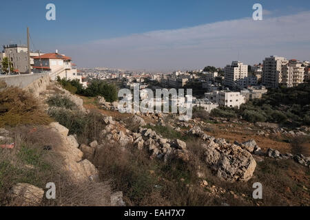 Avis de Beit Jala, une ville chrétienne palestinienne dans le gouvernorat de Bethléem en Cisjordanie. près de Jérusalem Israël Banque D'Images