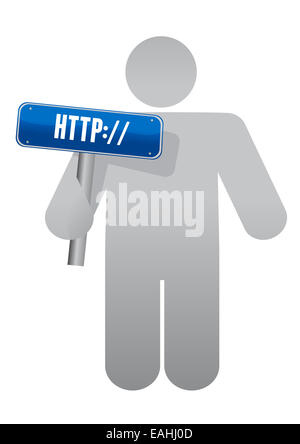 Holding sign http. Concept Internet. illustration design Banque D'Images