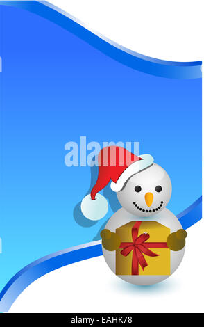 Bonhomme de neige de Noël fond de carte Banque D'Images