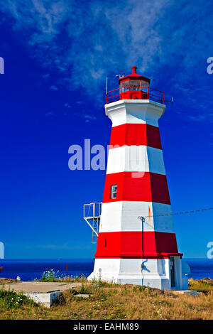 La lumière de l'Ouest, le phare sur l'île Briar, baie de Fundy, et des îles Digby Route panoramique, de l'autoroute 217, de la Nouvelle-Écosse, Canada. Banque D'Images