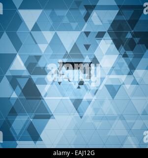 Bright blue tech design futuriste triangles. Vector background Banque D'Images