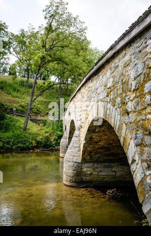 Pont inférieur (Burnside Bridge), champ de bataille National d'Antietam, Sharpsburg, MD Banque D'Images