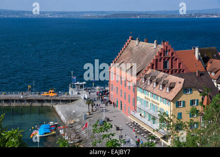 Débarcadère et d Gredhaus, Meersburg, Lac de Constance, Bade-Wurtemberg, Allemagne, Europe Banque D'Images