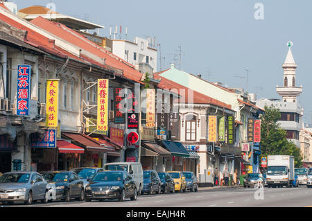 Scène de rue à Geylang Road, Singapore Banque D'Images