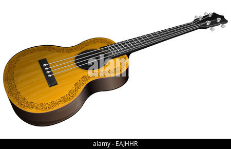 Ukulele avec bordure de fleurs Banque D'Images